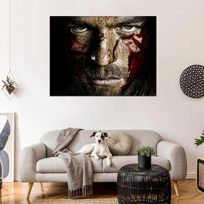 Spartacus TV Series Liam McIntyre Blood Portrait Actor Wall Art Print Poster