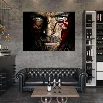 Spartacus TV Series Liam McIntyre Blood Portrait Actor Wall Art Print Poster