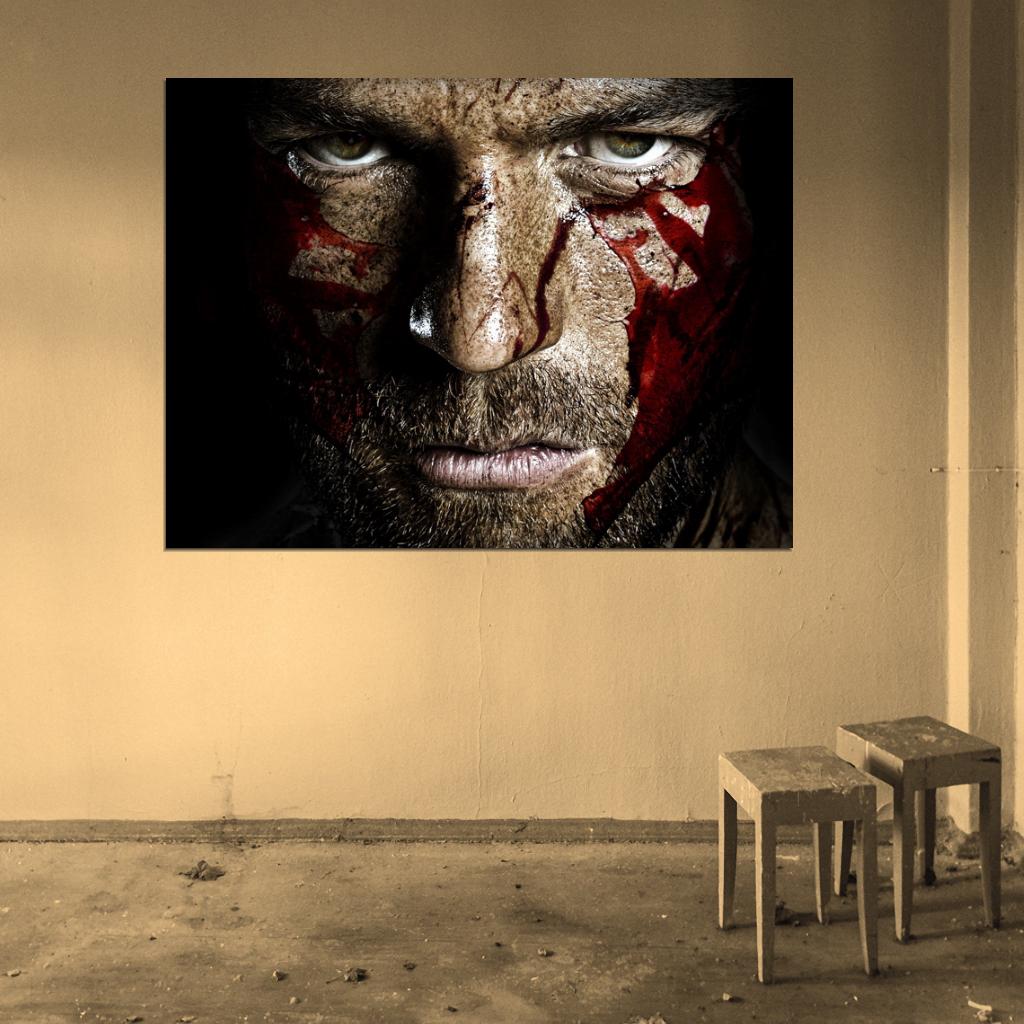 Spartacus TV Series Liam McIntyre Blood Portrait Actor Wall Art Print Poster