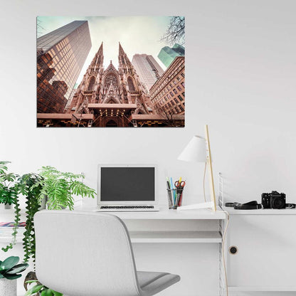 St. Patrick's Cathedral New York USA City Wall Art Print Poster