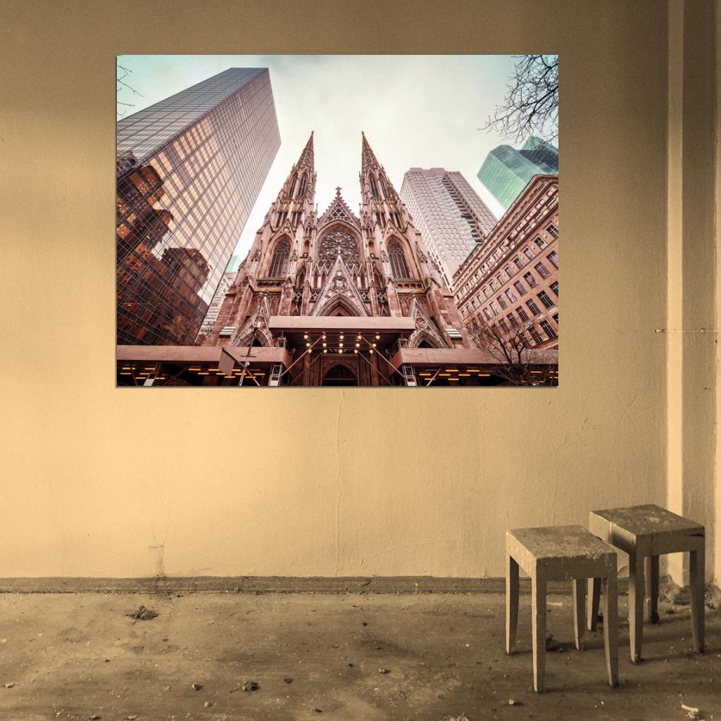 St. Patrick's Cathedral New York USA City Wall Art Print Poster
