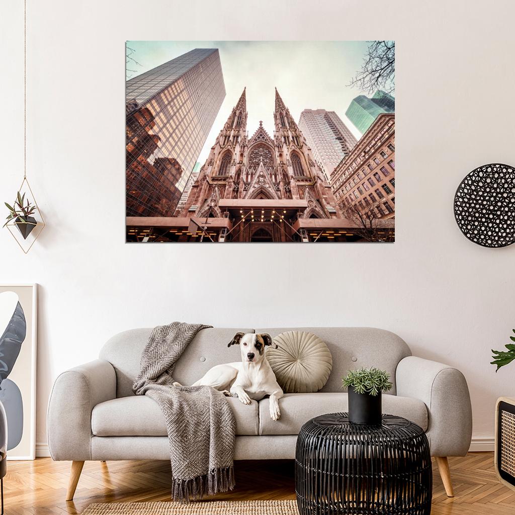 St. Patrick's Cathedral New York USA City Wall Art Print Poster
