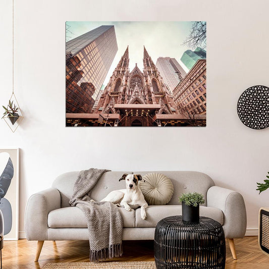 St. Patrick's Cathedral New York USA City Wall Art Print Poster