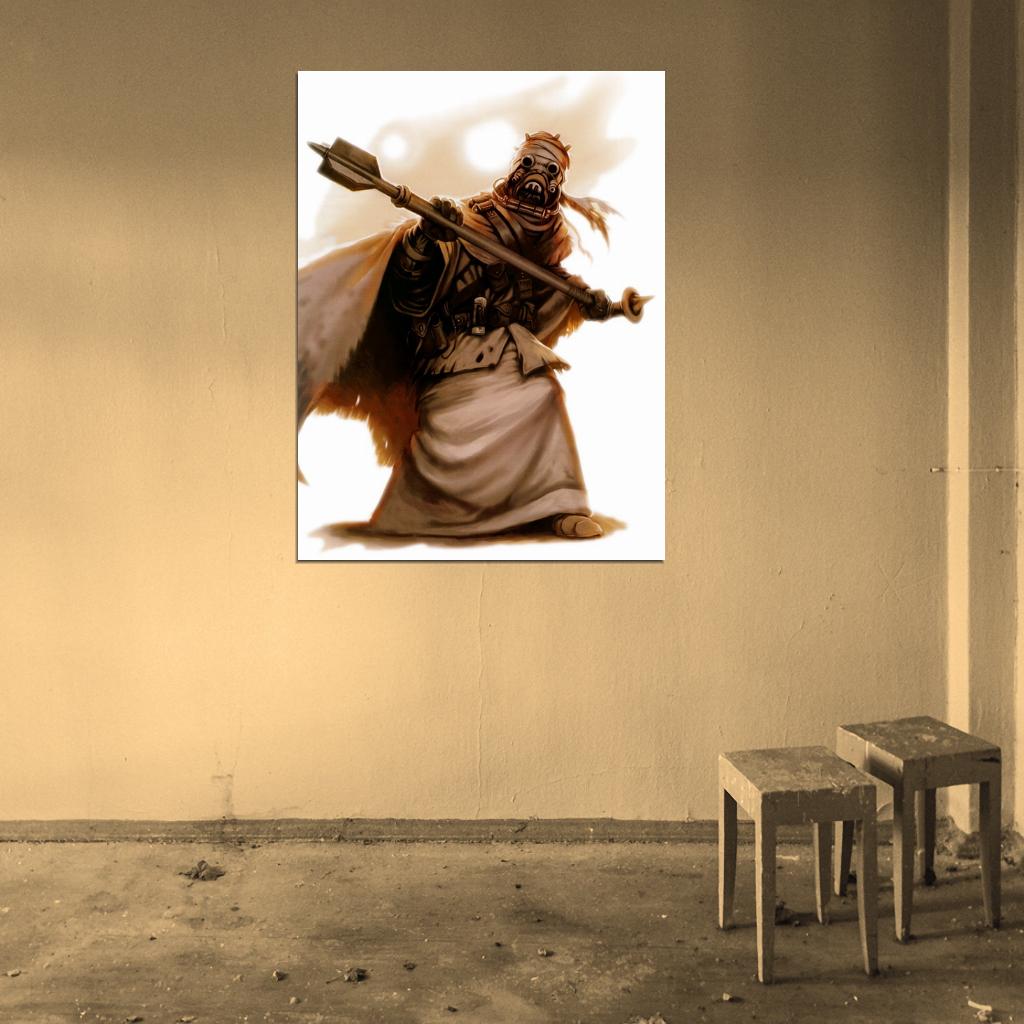 Tusken Raider Sand People Tatooine Star Wars Art Wall Art Print Poster
