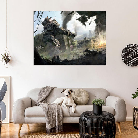 Titanfall Video Game Art Mech Battle Wall Art Print Poster