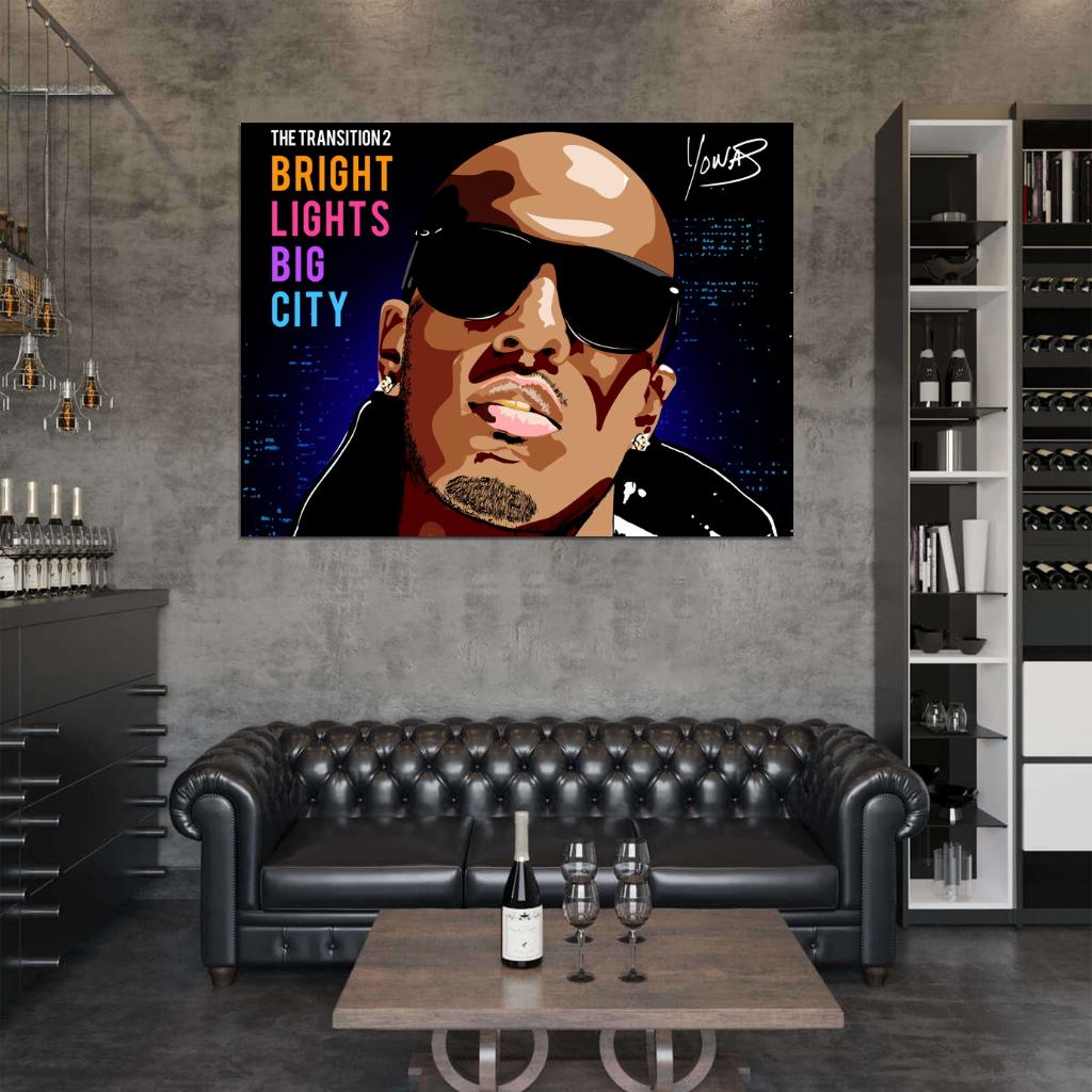 Yonas The Transition 2 Bright Lights Big City Hip-Hop Rap Music Art Wall Art Print Poster