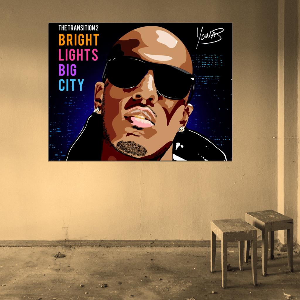 Yonas The Transition 2 Bright Lights Big City Hip-Hop Rap Music Art Wall Art Print Poster