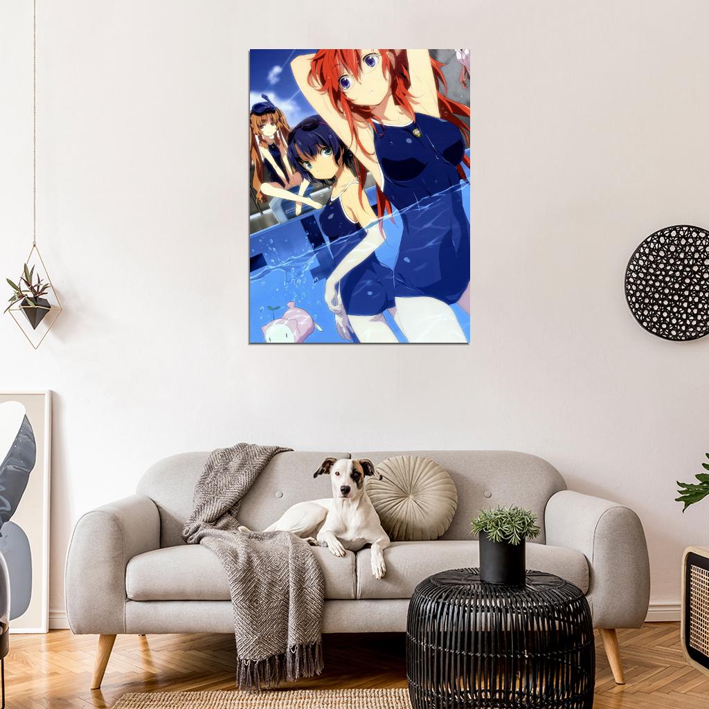 Ano Natsu de Matteru Waiting in the Summer Hot Wet Girls Sexy Swimsuit Anime Manga Art Wall Art Print Poster