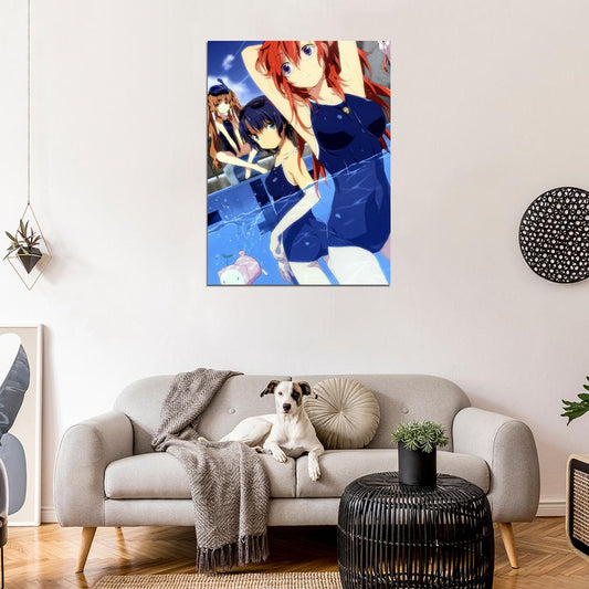 Ano Natsu de Matteru Waiting in the Summer Hot Wet Girls Sexy Swimsuit Anime Manga Art Wall Art Print Poster