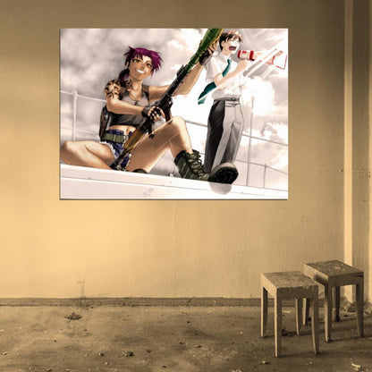 Revy Rock Black Lagoon Weapon Hot Anime Manga Art Wall Art Print Poster