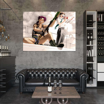 Revy Rock Black Lagoon Weapon Hot Anime Manga Art Wall Art Print Poster