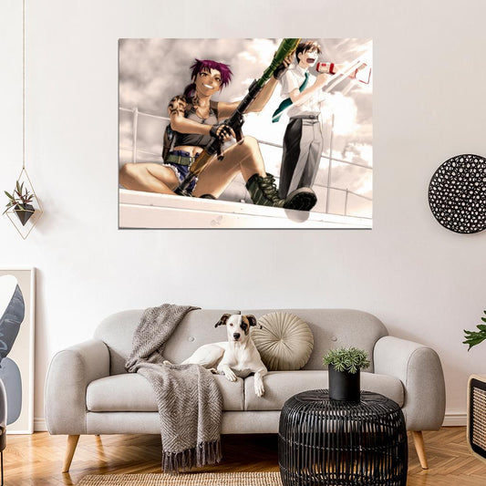Revy Rock Black Lagoon Weapon Hot Anime Manga Art Wall Art Print Poster