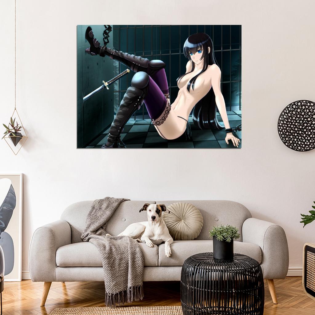 High School of the Dead Busujima Saeko Hot Nude Sexy Naked Anime Manga Art Wall Art Print Poster