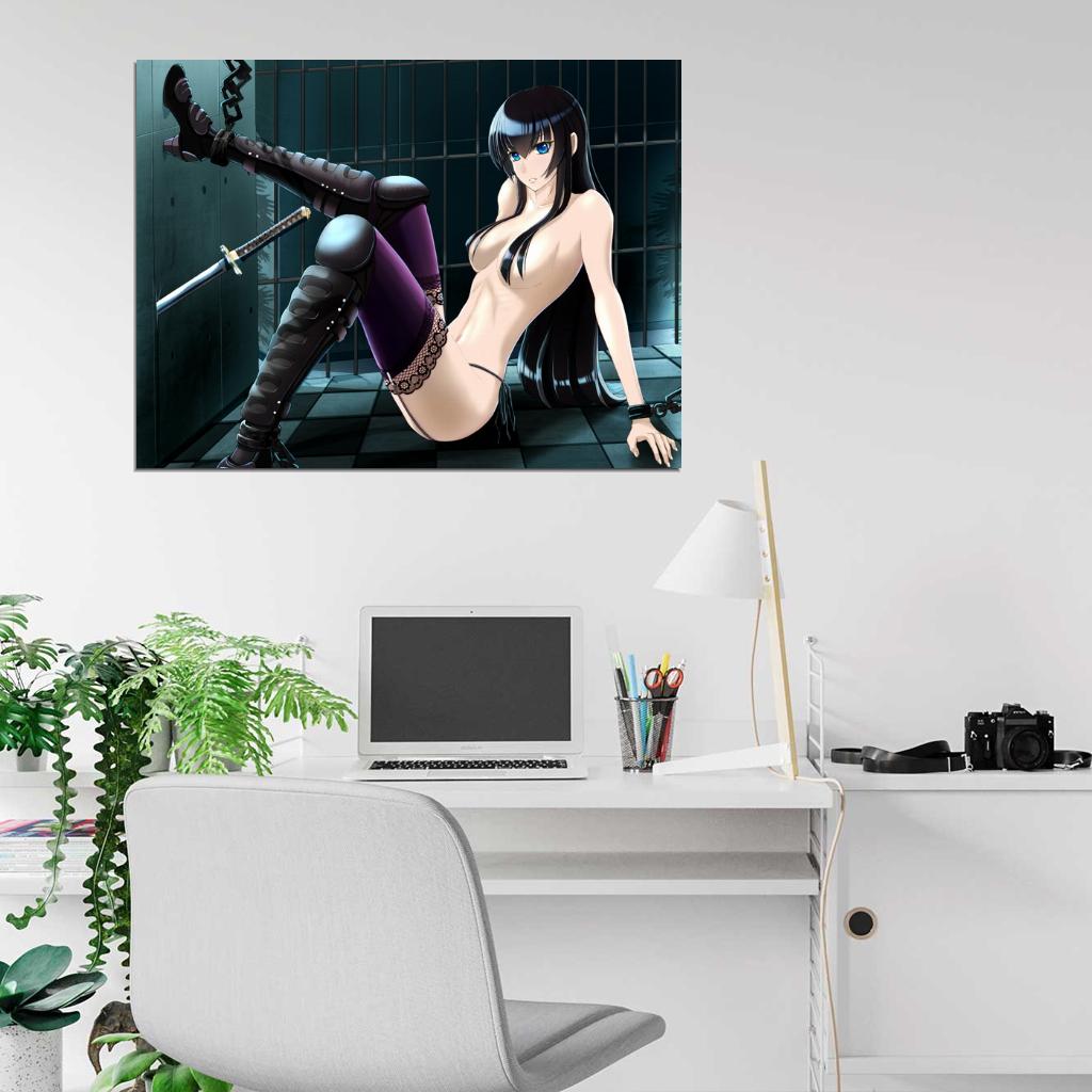 High School of the Dead Busujima Saeko Hot Nude Sexy Naked Anime Manga Art Wall Art Print Poster