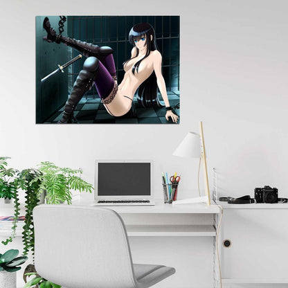 High School of the Dead Busujima Saeko Hot Nude Sexy Naked Anime Manga Art Wall Art Print Poster
