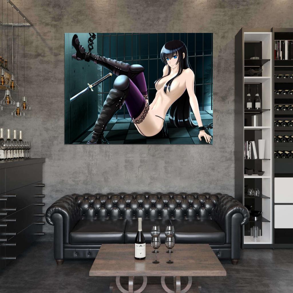 High School of the Dead Busujima Saeko Hot Nude Sexy Naked Anime Manga Art Wall Art Print Poster