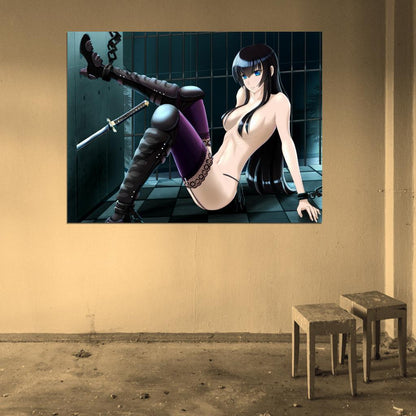 High School of the Dead Busujima Saeko Hot Nude Sexy Naked Anime Manga Art Wall Art Print Poster