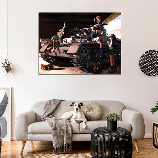 Girls und Panzer Characters Yukari Hana Miho Mako Saori Yuuki Anime Manga Art Wall Art Print Poster