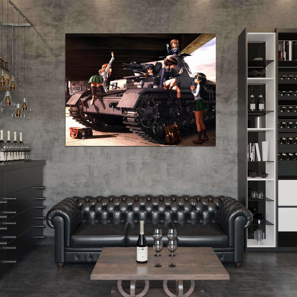 Girls und Panzer Characters Yukari Hana Miho Mako Saori Yuuki Anime Manga Art Wall Art Print Poster