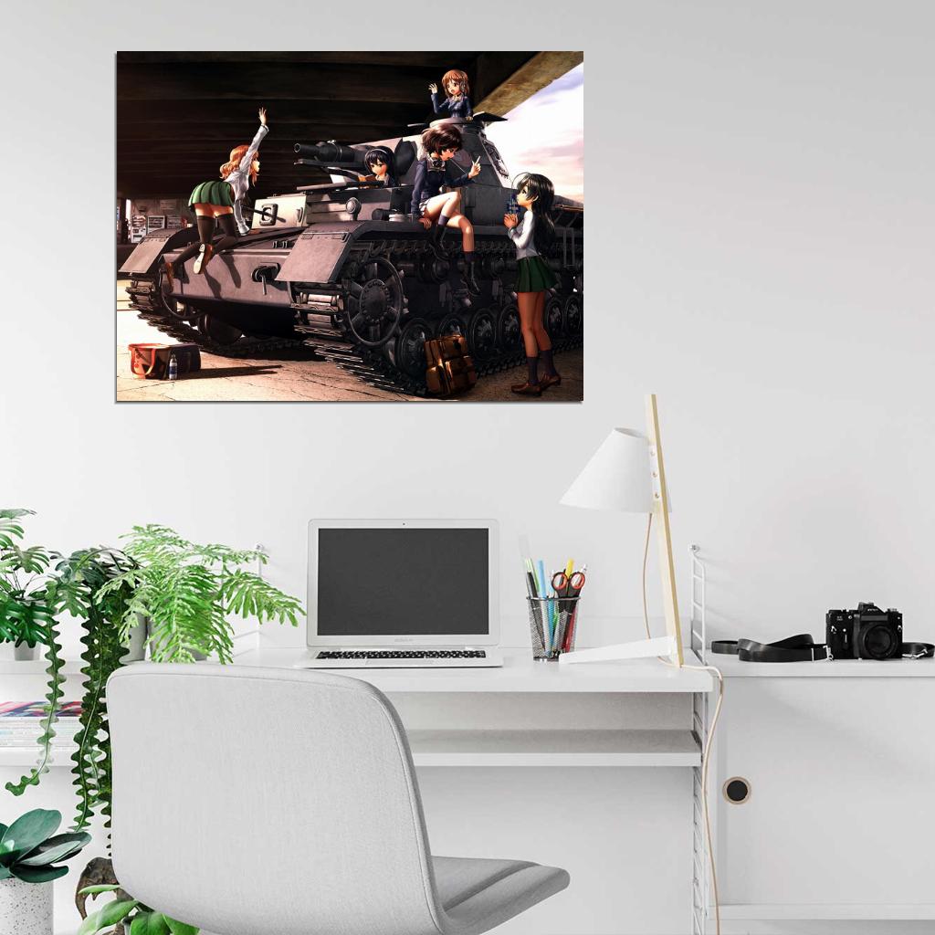 Girls und Panzer Characters Yukari Hana Miho Mako Saori Yuuki Anime Manga Art Wall Art Print Poster