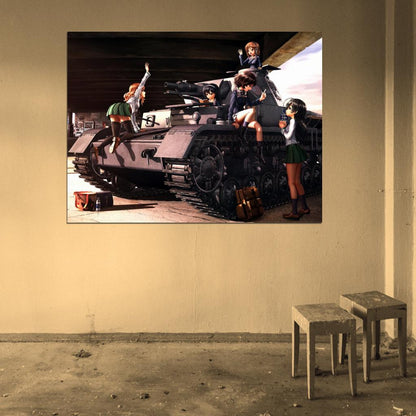 Girls und Panzer Characters Yukari Hana Miho Mako Saori Yuuki Anime Manga Art Wall Art Print Poster