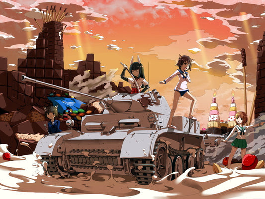 Girls und Panzer Strike Witches Tomoko Yoshika Miho Haruka Anime Manga Art Wall Art Print Poster