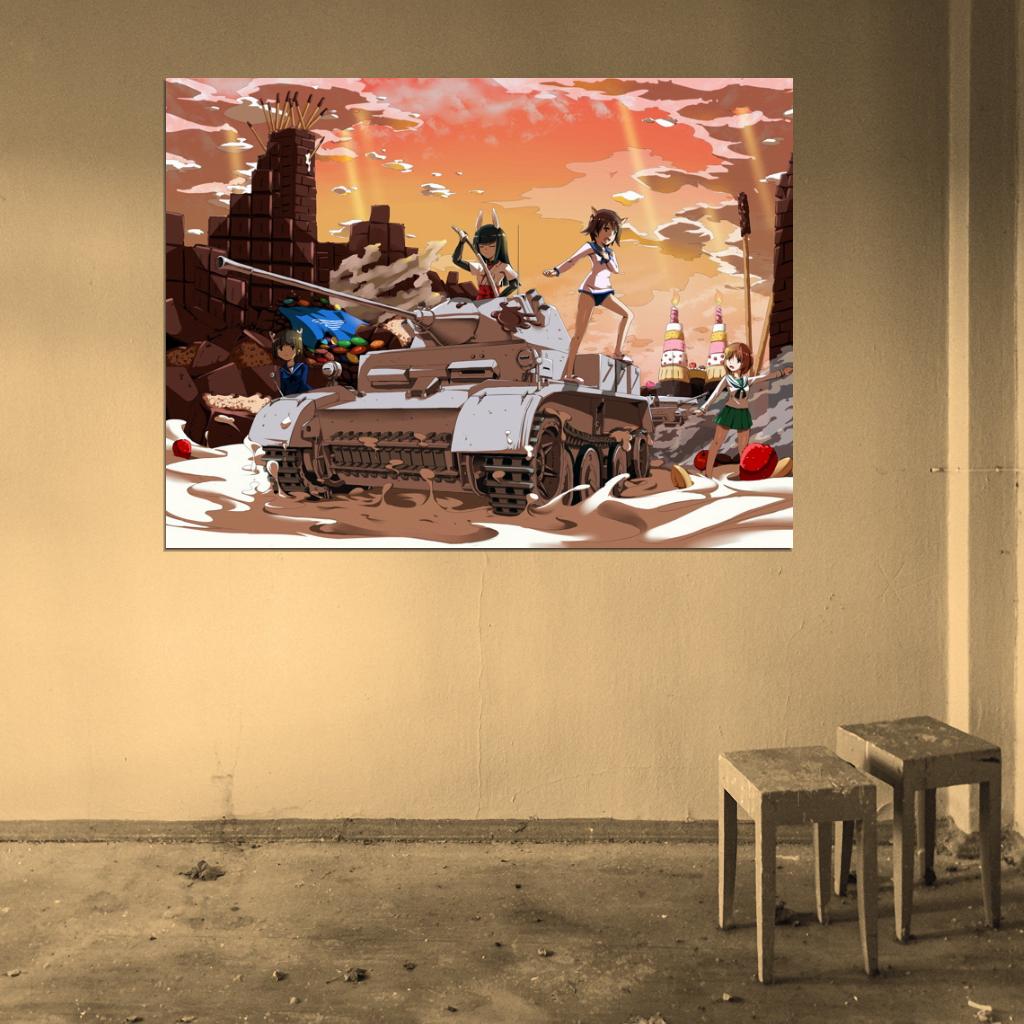 Girls und Panzer Strike Witches Tomoko Yoshika Miho Haruka Anime Manga Art Wall Art Print Poster