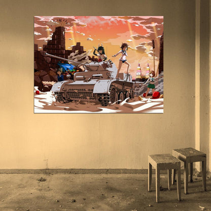 Girls und Panzer Strike Witches Tomoko Yoshika Miho Haruka Anime Manga Art Wall Art Print Poster