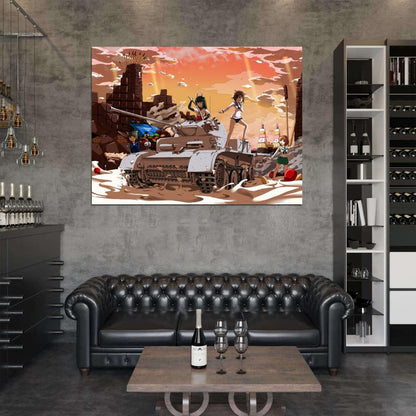 Girls und Panzer Strike Witches Tomoko Yoshika Miho Haruka Anime Manga Art Wall Art Print Poster