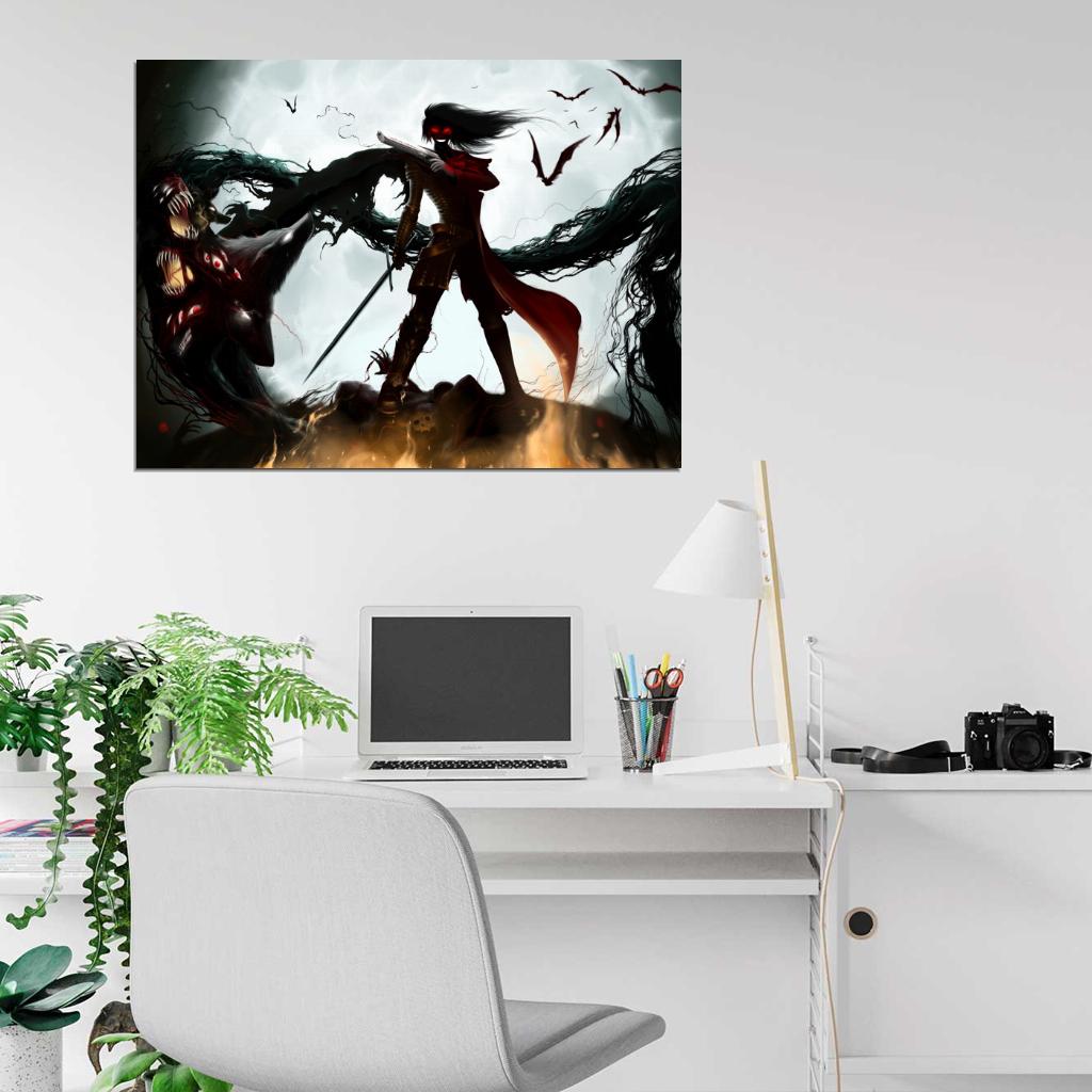 Hellsing Alucard Awesome Dark Anime Manga Art Wall Art Print Poster