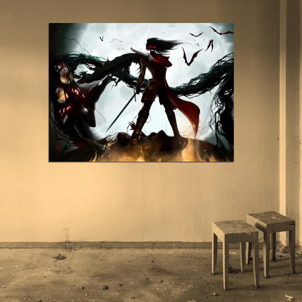 Hellsing Alucard Awesome Dark Anime Manga Art Wall Art Print Poster