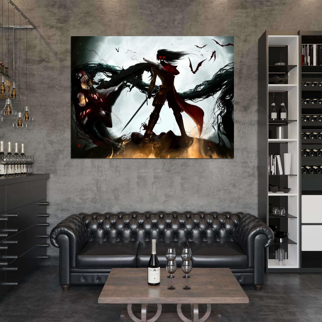 Hellsing Alucard Awesome Dark Anime Manga Art Wall Art Print Poster