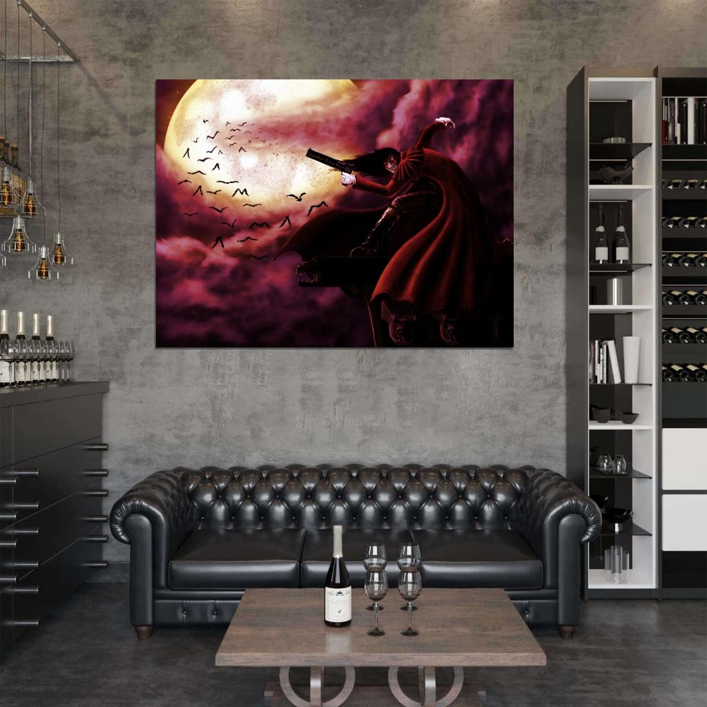 Hellsing Alucard Night Moon Awesome Anime Manga Art Wall Art Print Poster