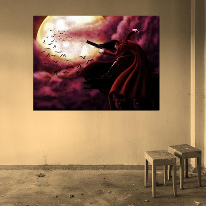 Hellsing Alucard Night Moon Awesome Anime Manga Art Wall Art Print Poster