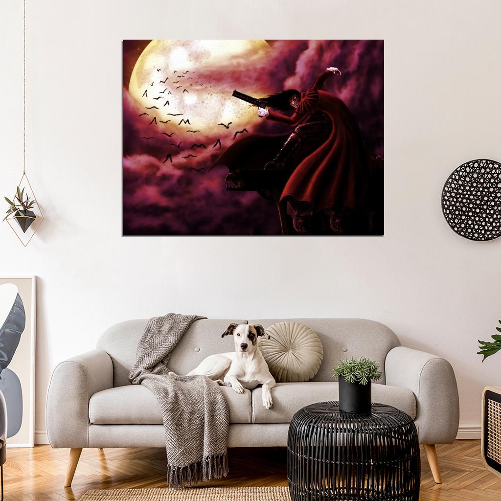 Hellsing Alucard Night Moon Awesome Anime Manga Art Wall Art Print Poster