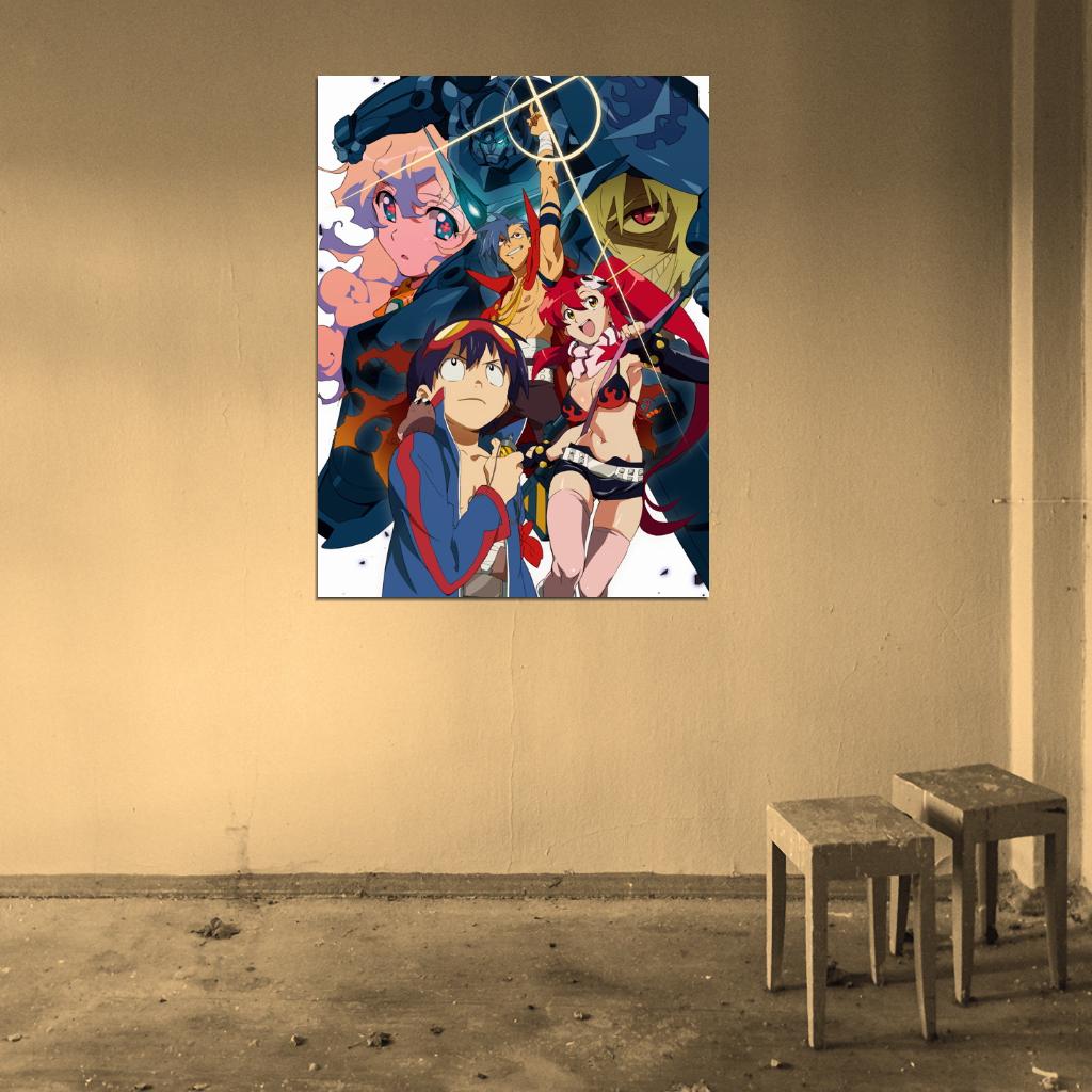 Gurren Lagann Characters Anime Manga Art Wall Art Print Poster