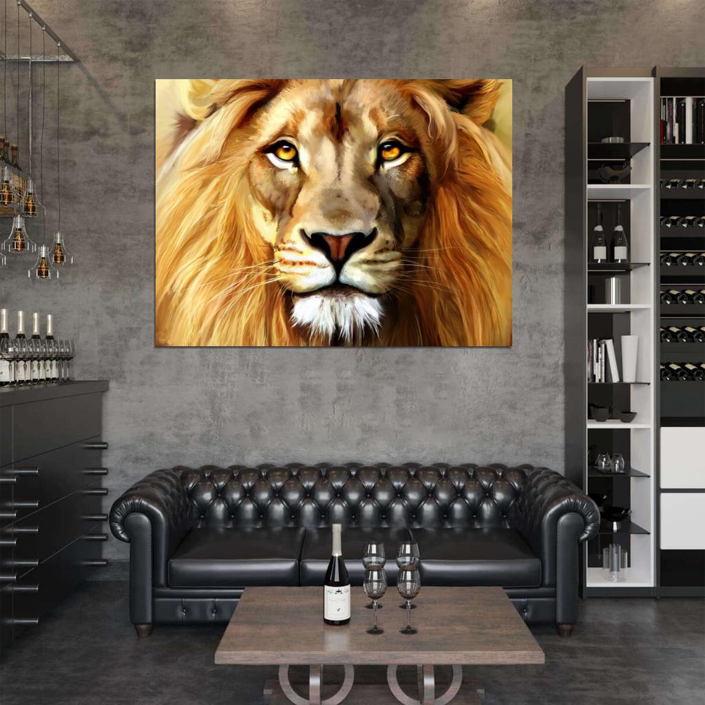 Beautiful Lion Painting Art Wall Art Print Poster