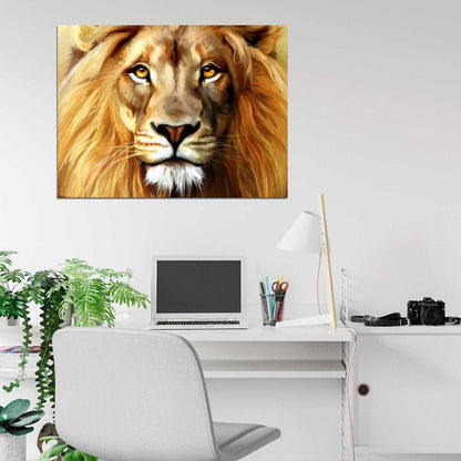 Beautiful Lion Painting Art Wall Art Print Poster