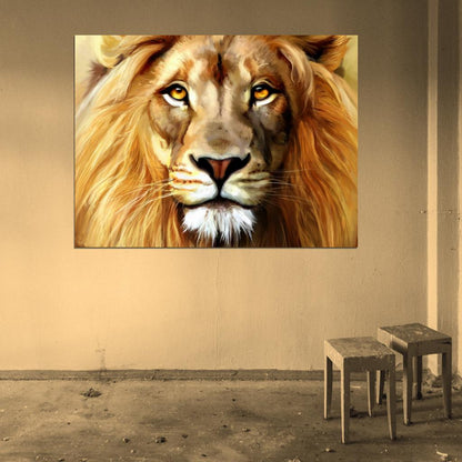Beautiful Lion Painting Art Wall Art Print Poster