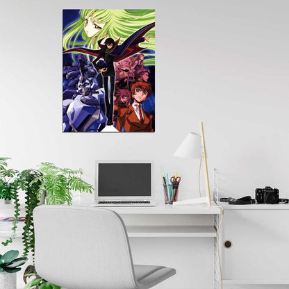 Code Geass Characters Green Hair Anime Manga Art Wall Art Print Poster