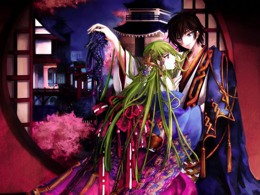 Code Geass Lelouch C C Beautiful Hair Anime Manga Art Wall Art Print Poster