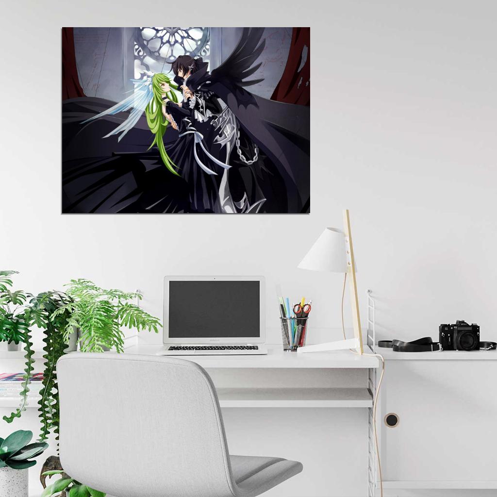 Code Geass Lelouch C C Anime Manga Art Wall Art Print Poster
