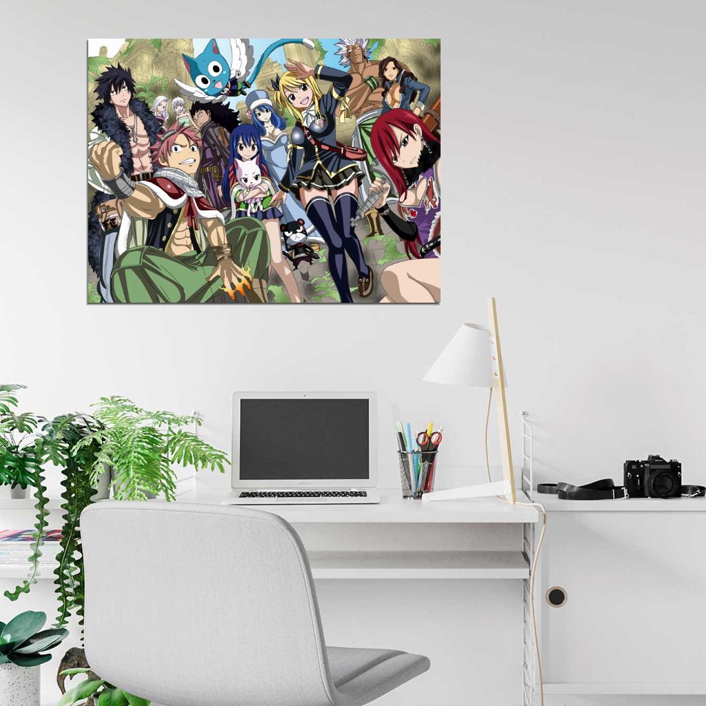 Fairy Tail Characters Anime Manga Art Wall Art Print Poster