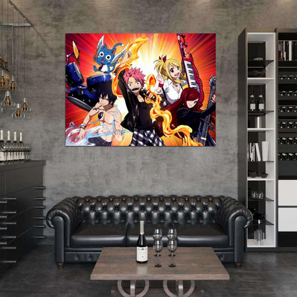 Fairy Tail Music Anime Manga Art Wall Art Print Poster