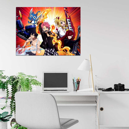 Fairy Tail Music Anime Manga Art Wall Art Print Poster