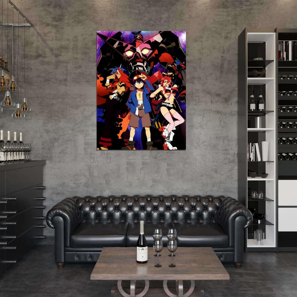 Gurren Lagann Characters Anime Manga Art Wall Art Print Poster