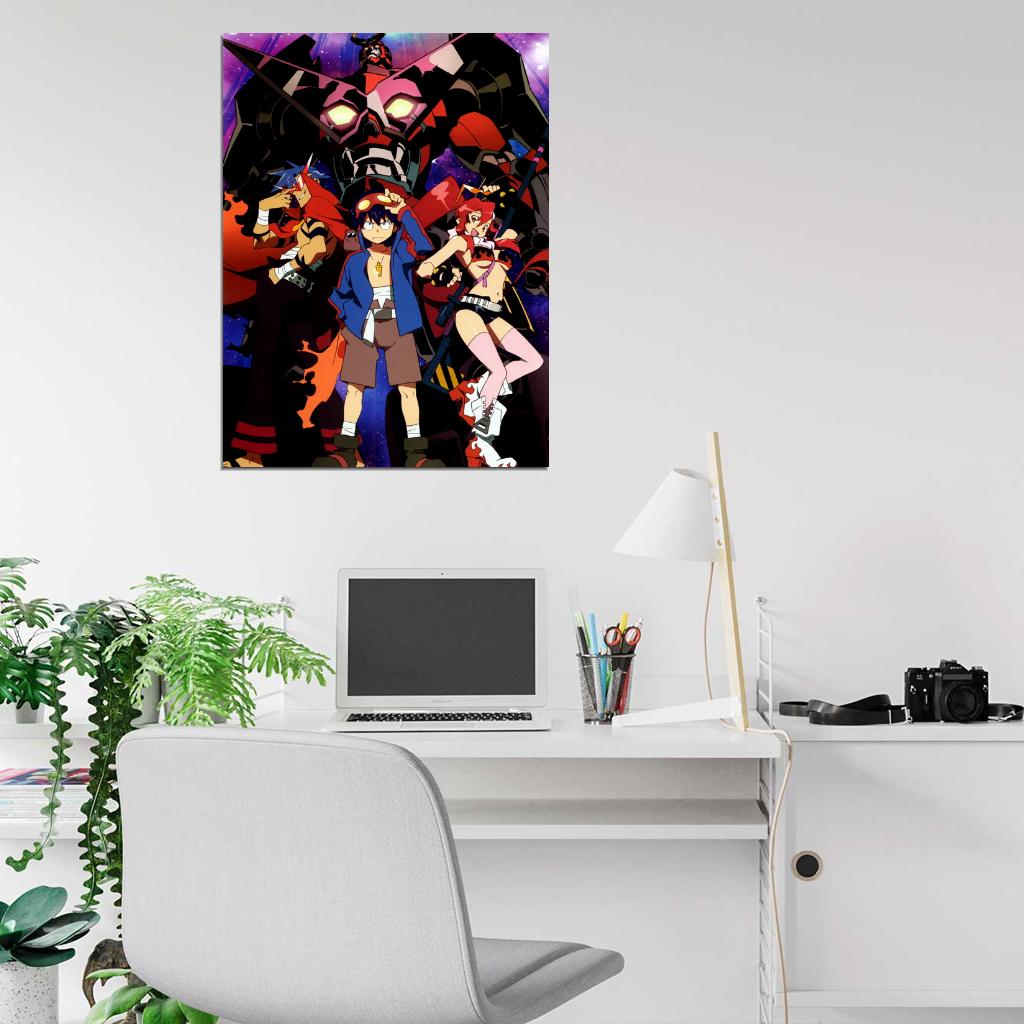 Gurren Lagann Characters Anime Manga Art Wall Art Print Poster