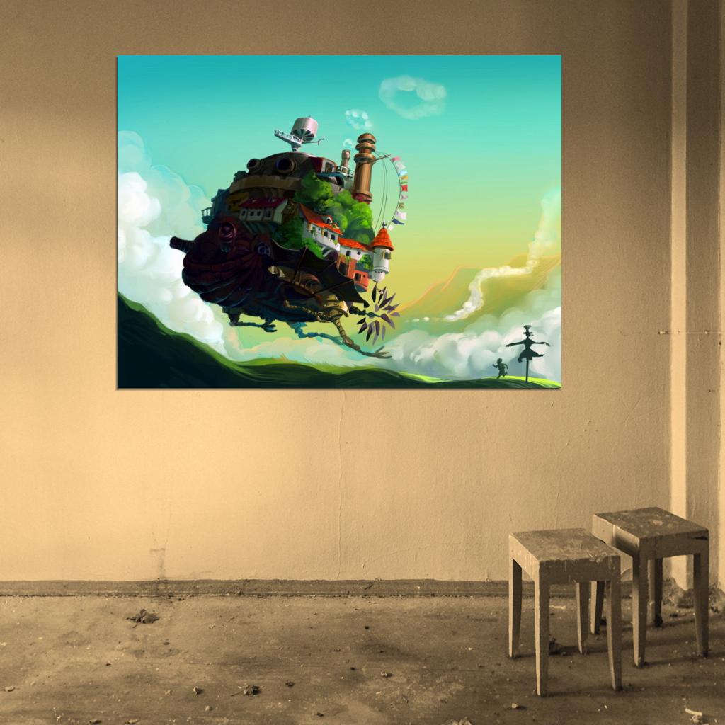 Howl's Moving Castle Anime Manga Art Wall Art Print Poster