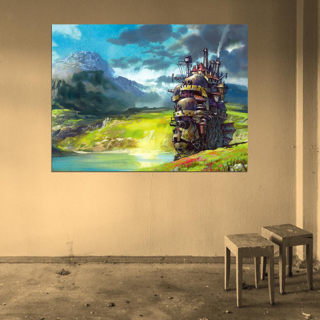 Howl's Moving Castle Painting Anime Manga Art Wall Art Print Poster