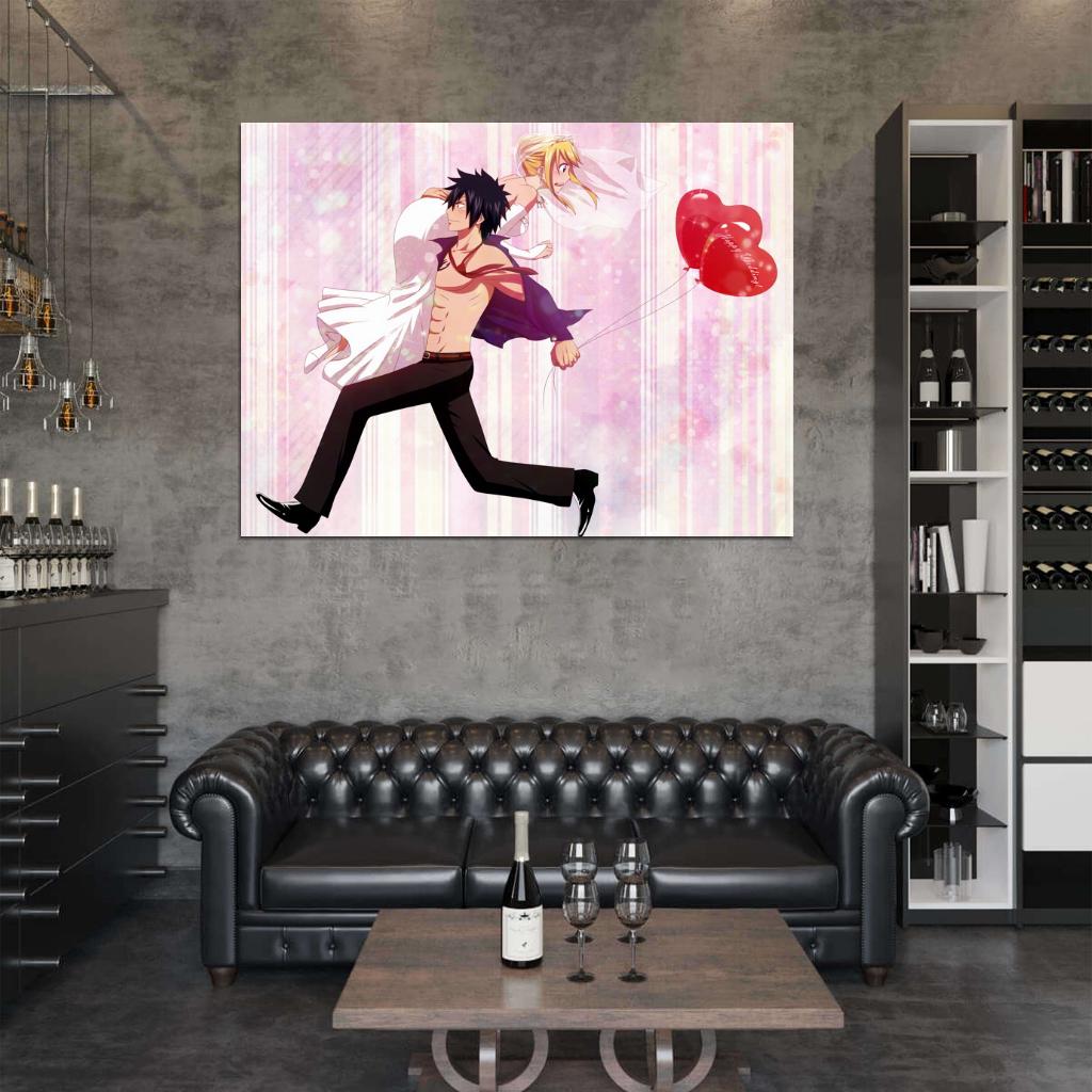 Fairy Tail Lucy Heartfilia Gray Fullbuster Anime Manga Art Wall Art Print Poster